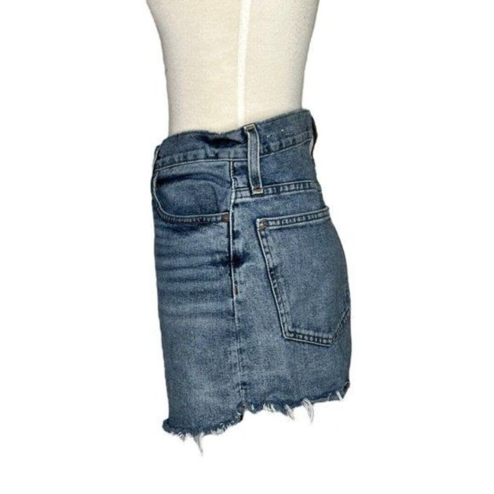 Madewell The Perfect Vintage Jean Shorts High Waist Light Wash Denim Cut Raw Hem - Picture 7 of 10